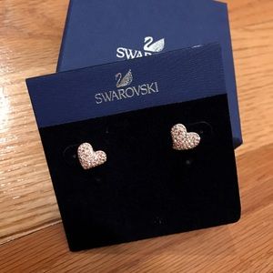 Swarovski pink heart earrings