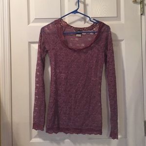 Free People light purple lace top