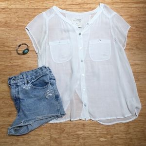 Gauzy Button down top