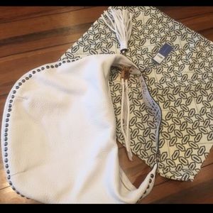 REBECCA MINKOFF- BAILEY HOBO WHITE TASSLES- NWT