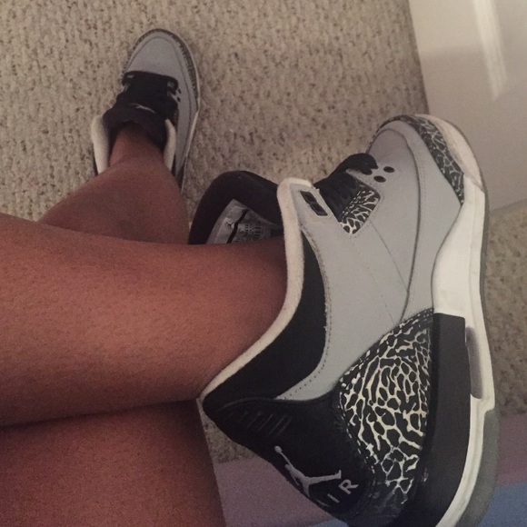 JORDAN 3's , GREY & BLACK
