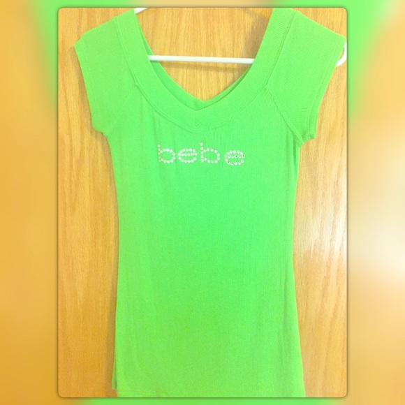 Bright grass green Bebe t-shirt