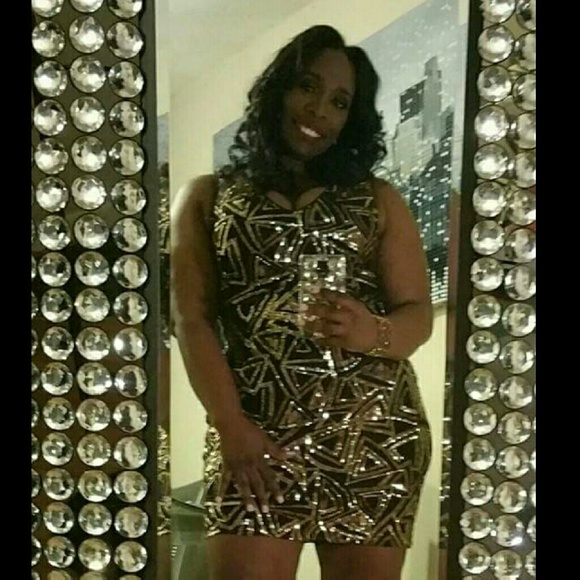 Black and Gold Sequin Dress