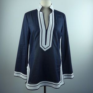 Tory Burch Navy and White Tunic