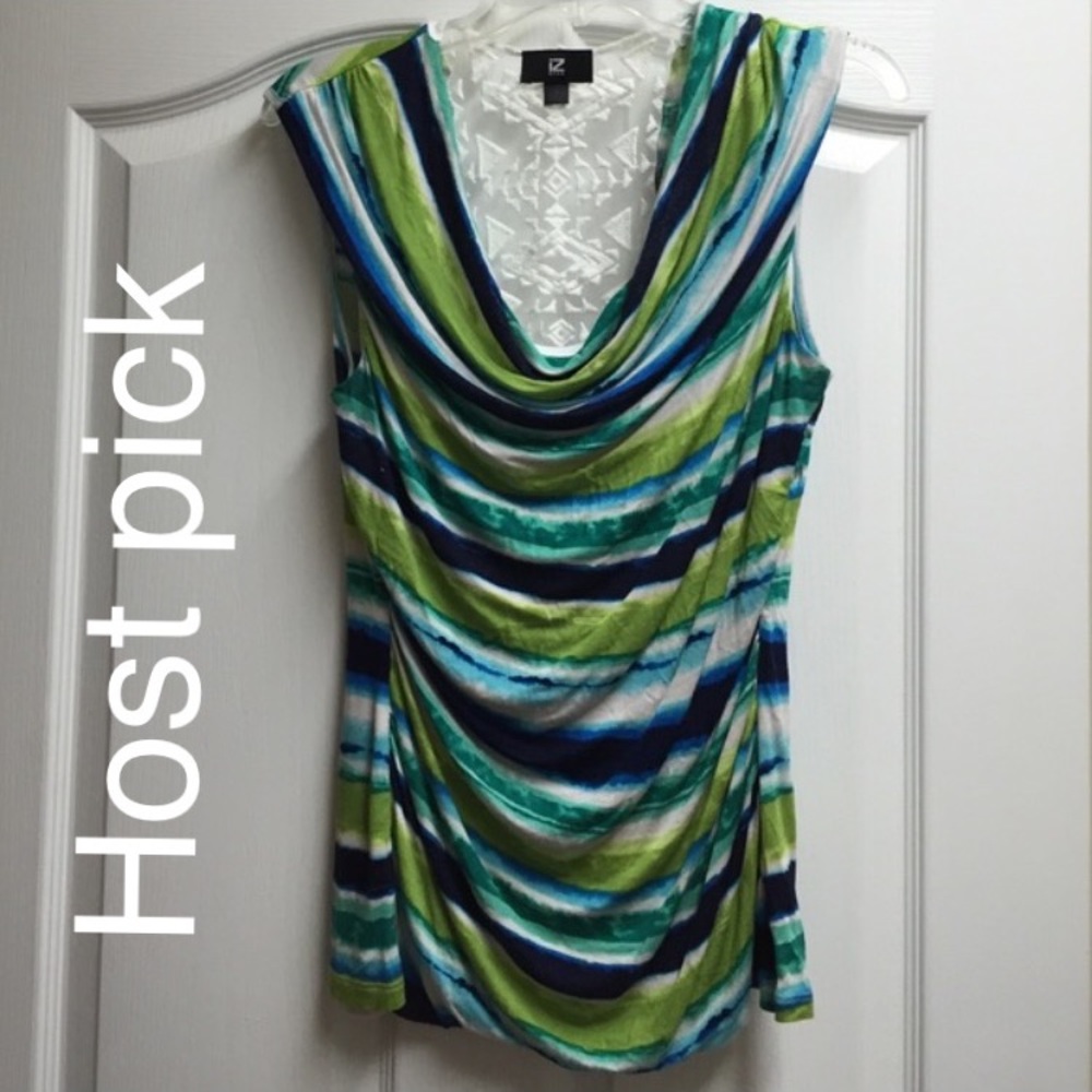 Sleeveless draped neck top
