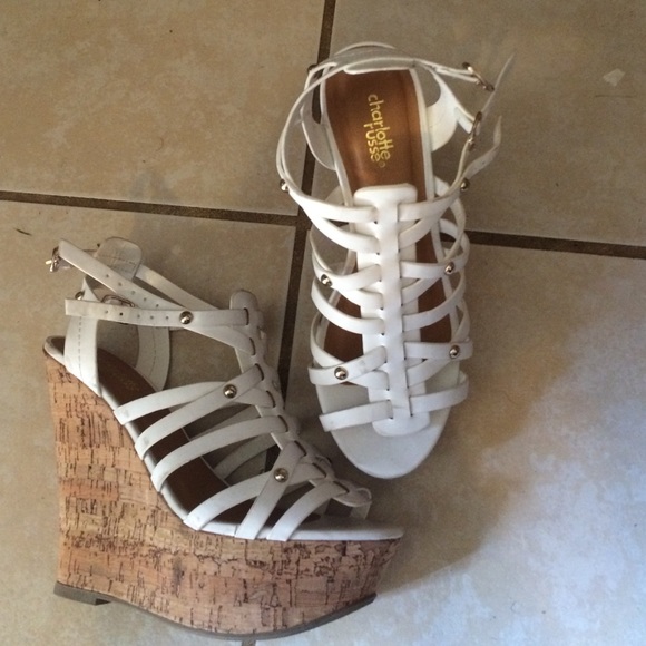 White and tan wedges