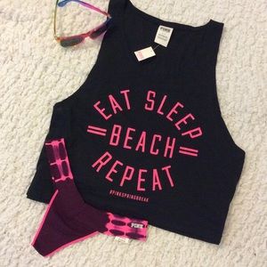 VS PINK~  Slouchy Beach tank Size S no Panty SALE!