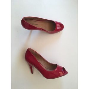 NWOT Red Open-Toed Pumps