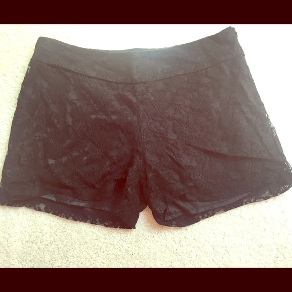 Black lace shorts