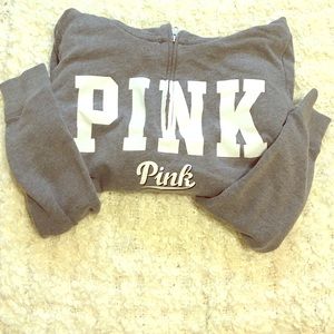 Pink Half Zip Up Sweatshirt