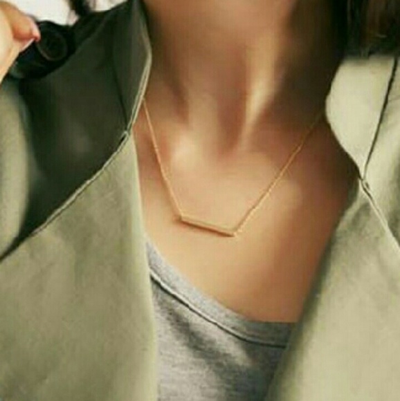 Gold Horizontal Bar Necklace