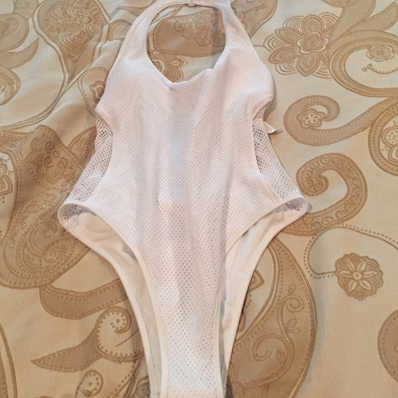 NWT MESH HALTER SWIMSUIT