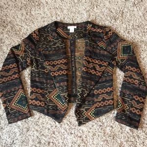 Ethnic Print Moto Style Jacket