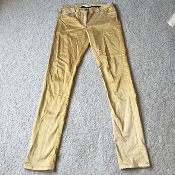 Nicole Miller Artelier metallic gold pants