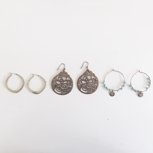 Set of three Earrings! Fossil