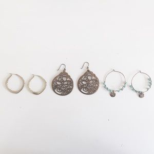 Set of three Earrings! Fossil