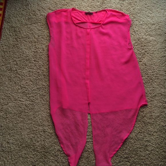 Dex pink sheer blouse