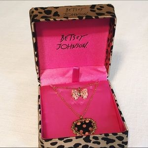 Betsey Johnson Black & Pink Polka Dot Necklace