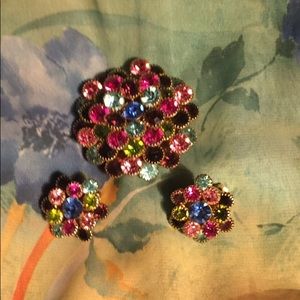 Vintage Brooch & Earrings Set