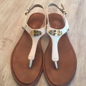 Michael Kors Size 9 White Sandals Gently Used