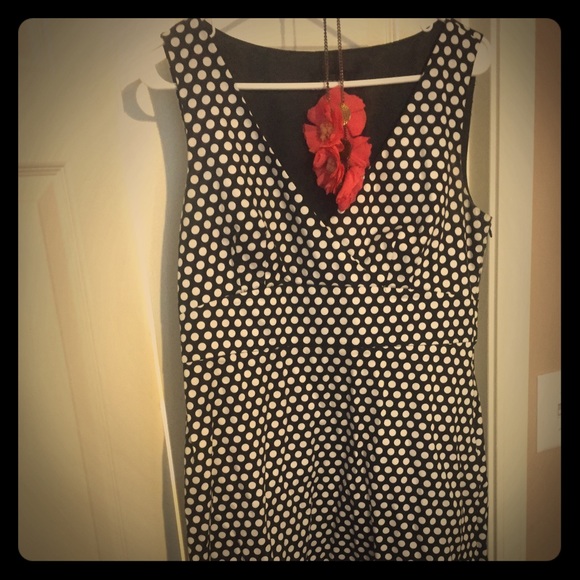Spense Black & White Polka Dot Dress