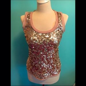 Ann Taylor LOFT Gold Sequin Tank