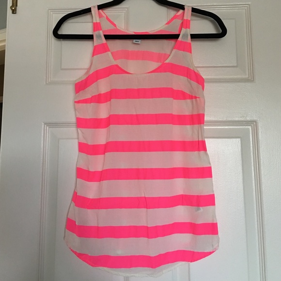 hot pink striped tank top