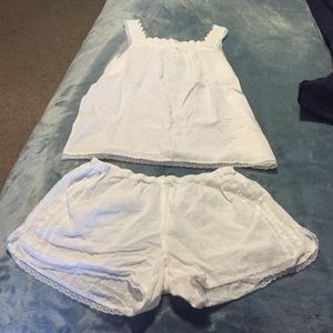 Artisan NY white cotton pajama set