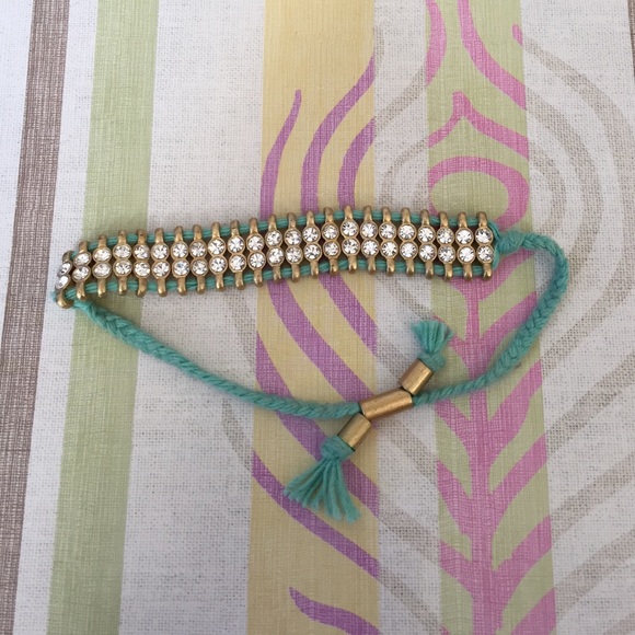 Teal rhinestone bracelet