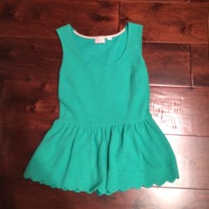 Anthropologie peplum top-green