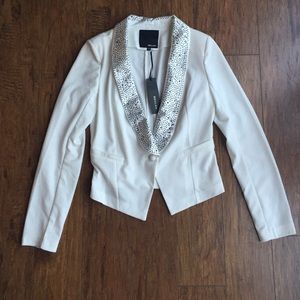 NWT White Studded Women's Tuxedo Jacket SZ Med