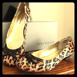 Leopard print ballerina slippers.