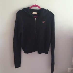 Hollister navy zip up sweater