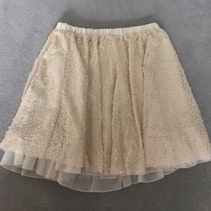 Light cream sequined skirt