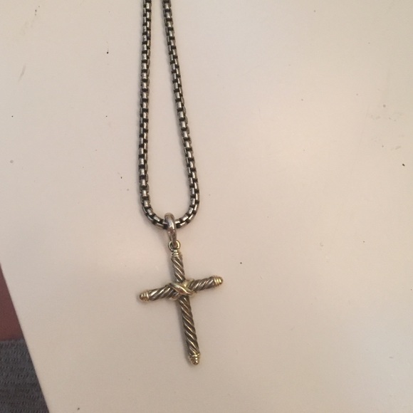 David Yurman long cross necklace with chain
