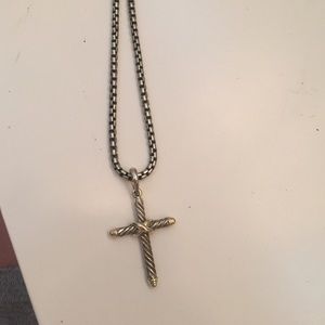 David Yurman long cross necklace with chain