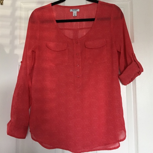 Button front old navy blouse adjustable sleeves