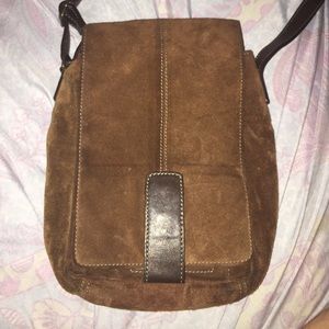 Real suede cross body bag