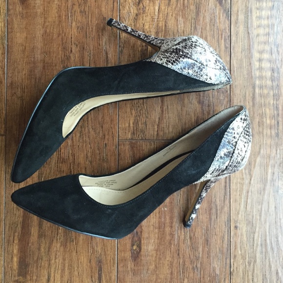 Enzo Angiolini Faux Snakeskin Suede Pumps size 7.5