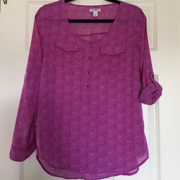 Button front old navy blouse adjustable sleeves