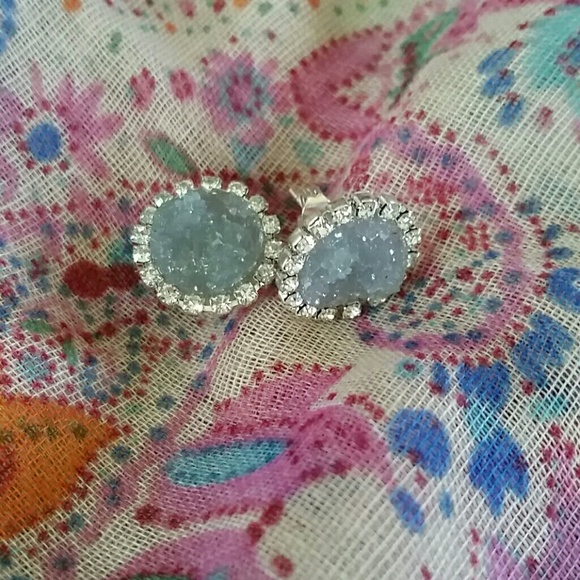 Smokey Quartz Druzy Earrings