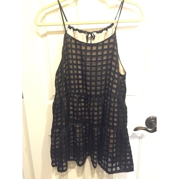 Black Checkered Top