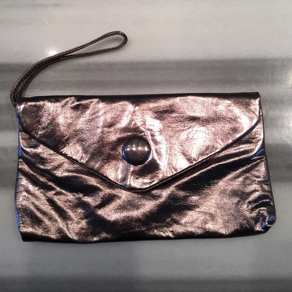 Gunmetal grey wristlet/ clutch