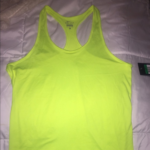 NIKE DRIFIT Neon Yellow Tanktop - Picture 1 of 4