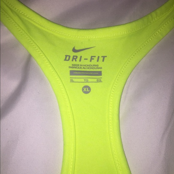 NIKE DRIFIT Neon Yellow Tanktop - Picture 2 of 4