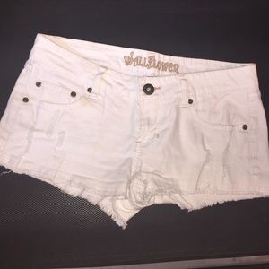 White Jean shorts