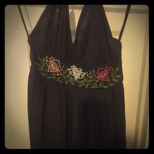 Navy Blue Floral Maxi Dress