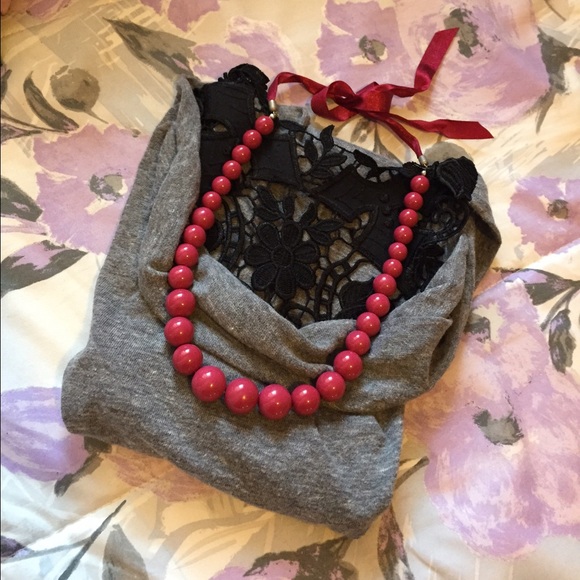Magenta Beaded Necklace