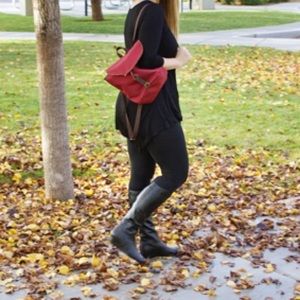 Black small wedge heel boots