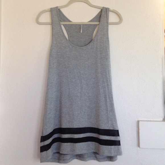 Tresics Tops - ⚡️SALE⚡️Gray and Black Mesh Stripe Tank